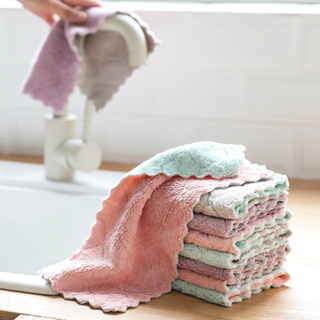 5/10PCS Microfiber Towel Absorbent Kitchen Cleaning Cloths Non-stick Oil Dish  Towel Rags Napkins Household Cleaning Towel