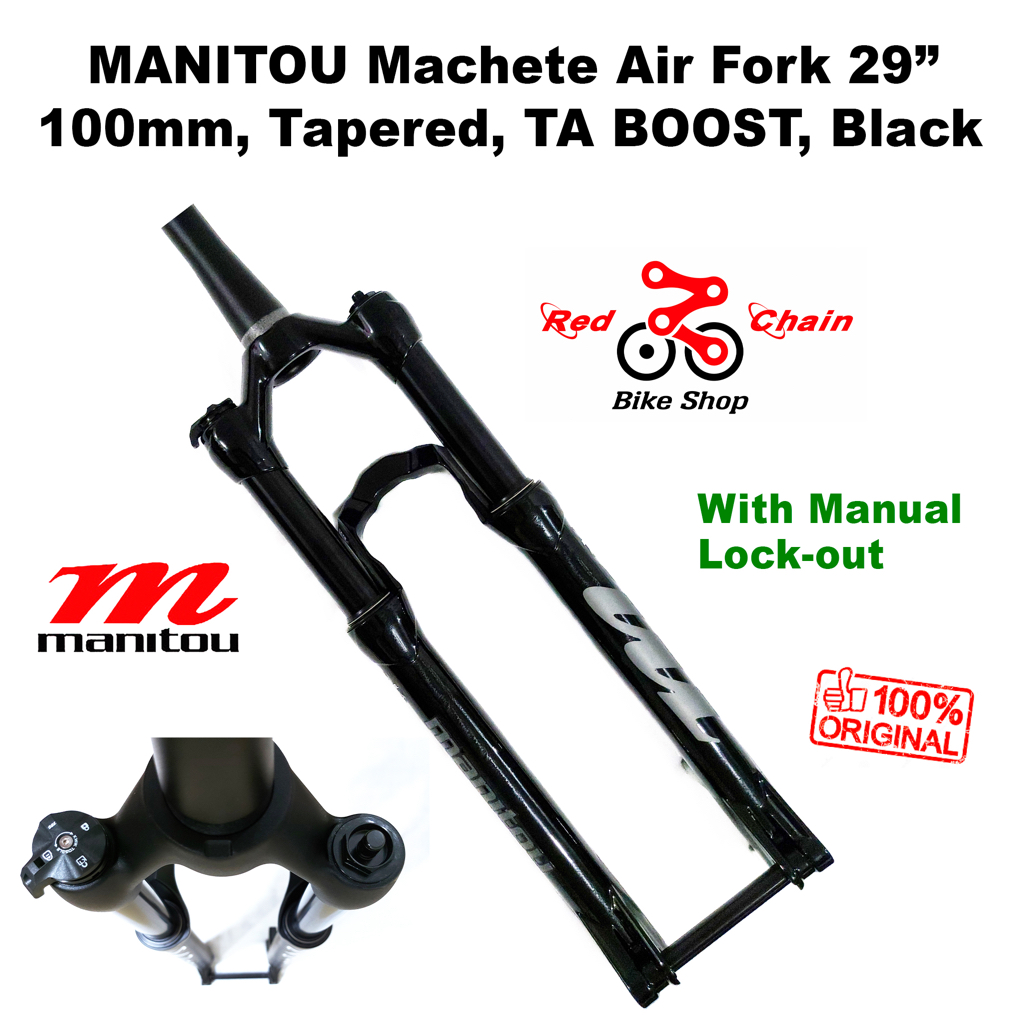 MANITOU Markhor Air Fork, 29”, 100mm, Tapered, Thru-Axle, BOOST, Black ...