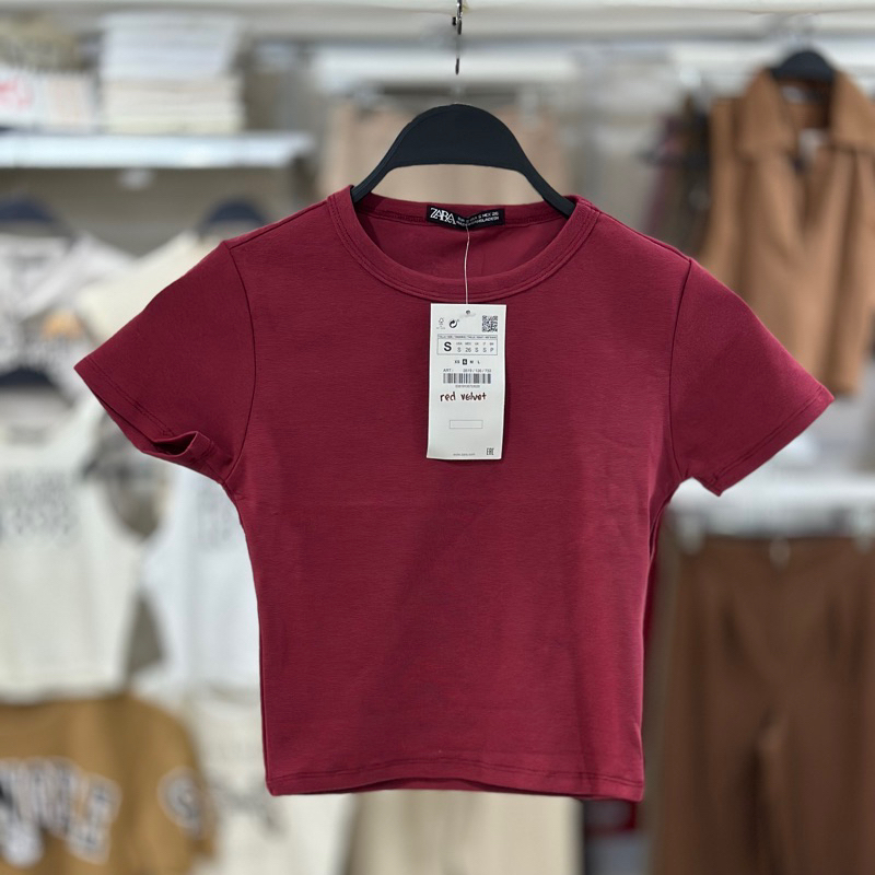 Basic Crop Top Baby Tee Round Neck Micro Tee Plain Fit Casual Blouse ...