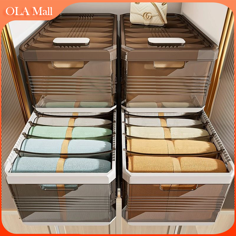 OLA Tshirt Underwear Organizer Storage Box Grids Foldable Drawer Closet