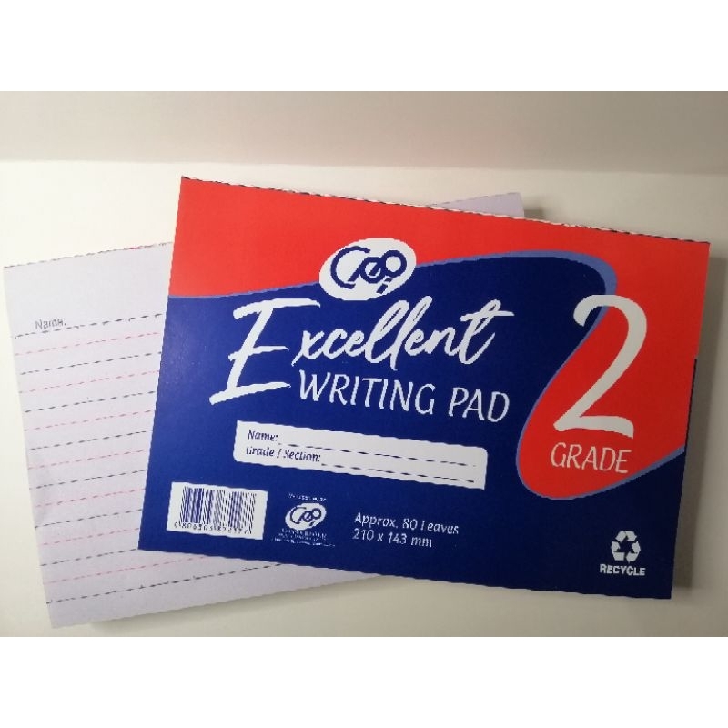 WRITING PAD Grade 1, 2, 3, 4 Various brand 80 leaves Shopee Philippines