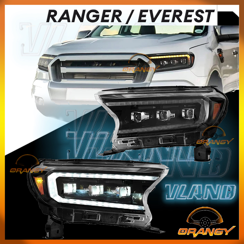 VLAND Ford Ranger / Everest 2016 to 2022 Bugatti Style TRI-LED ...