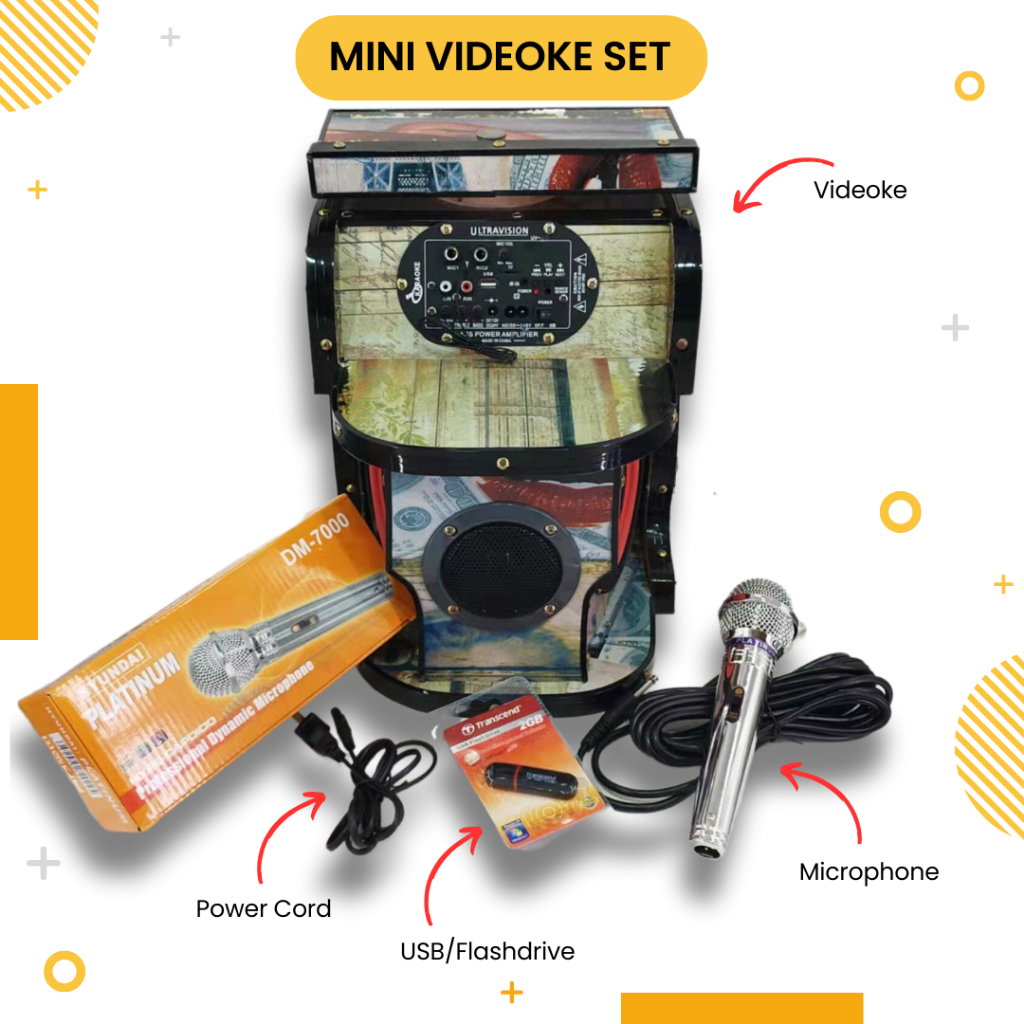Mini Bluetooth Speaker Videoke Set with Microphone and USB/Flashdrive