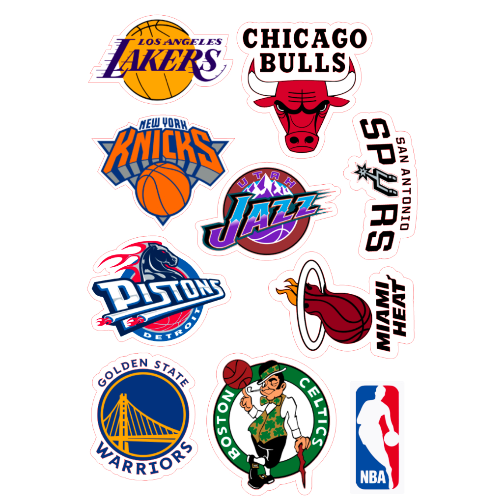 NBA Logo Sticker/Decal Waterproof |Lakers | Miami Heat | Utah Jazz ...