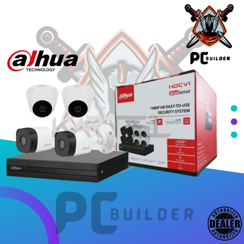 Dahua Cooper Kit 4 Channel CCTV Package ( 2 Dome, 2 Bullet ) 2MP Plug