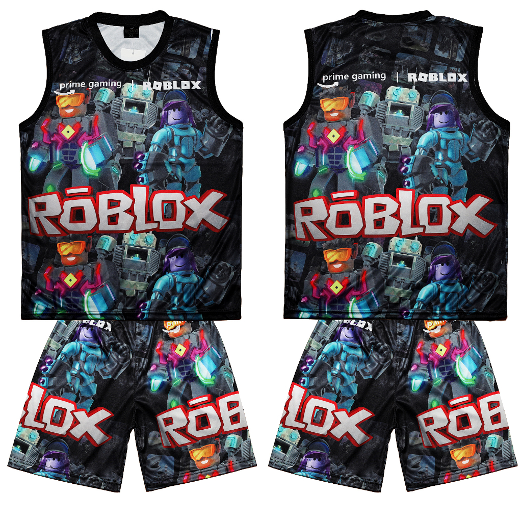 Kids Jersey Terno Roblox Sando Shorts for Kid Boy Printed Party Game ...