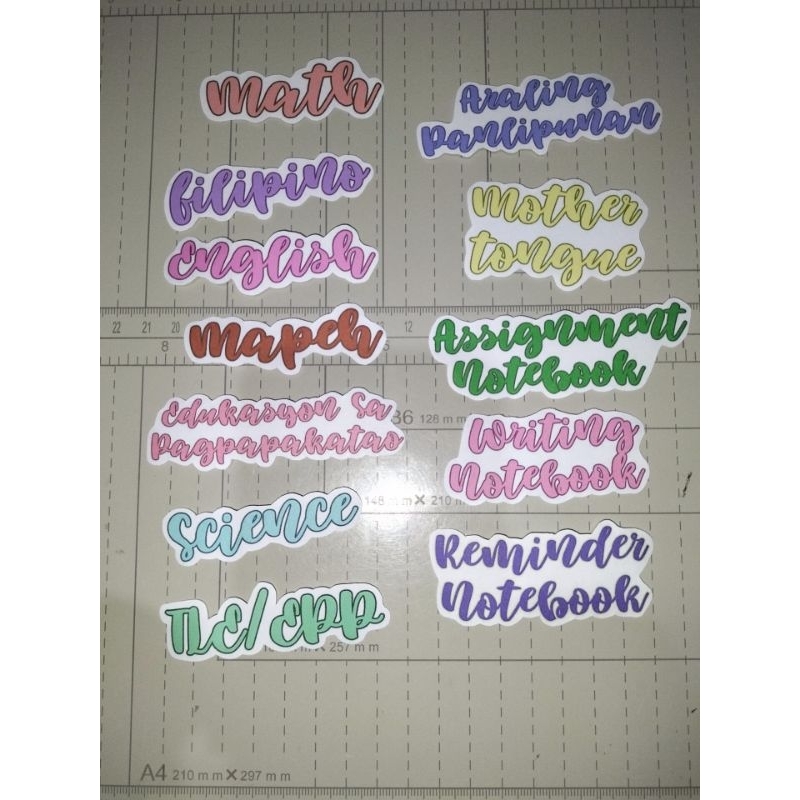 SUBJECT LABEL FOR NOTEBOOK | Shopee Philippines
