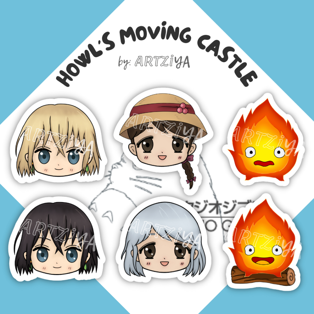 Studio Ghilbli | Howl's Moving Castle Sticker Pack (3 pcs) | Vinyl ...