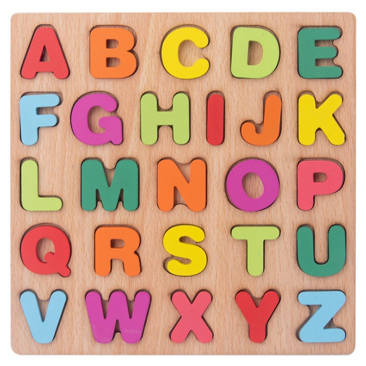 ABC Alphabet Digital Puzzle Wooden Toys Kid Number Letter shape ...