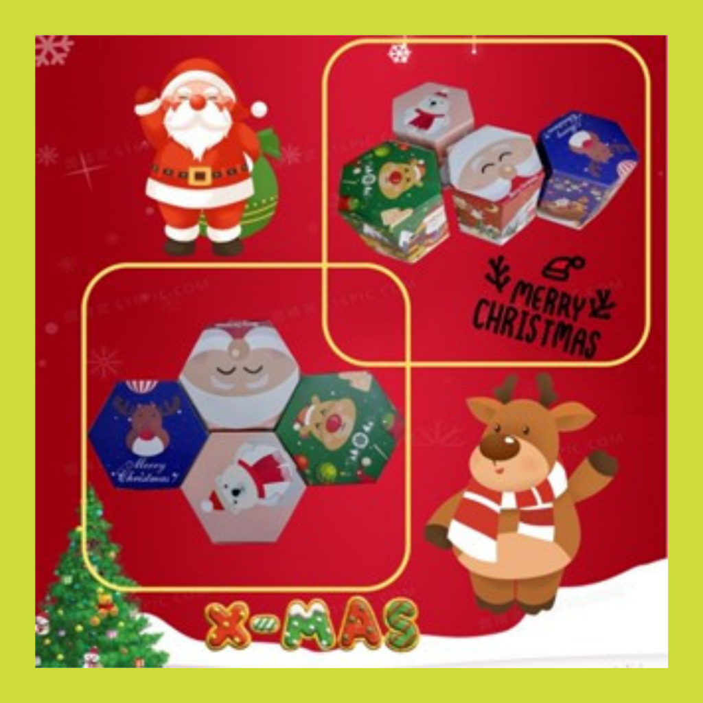 Apple Packaging Box Christmas Fruit Gift Box Hexagonal Handheld Box