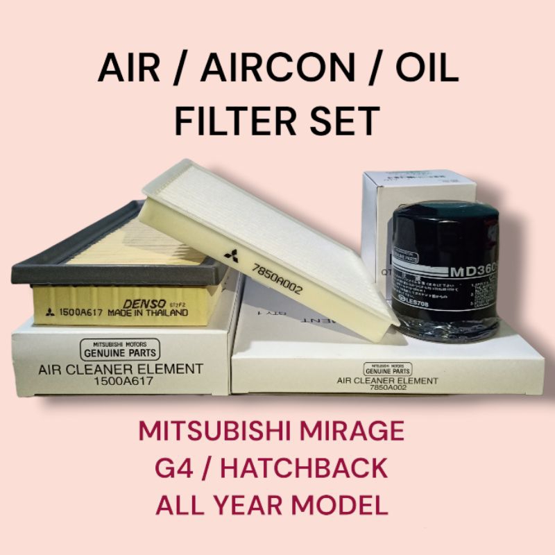 3in1 AIRCON FILTER / AIR FILTER / OIL FILTER FOR MITSUBISHI MIRAGE G4