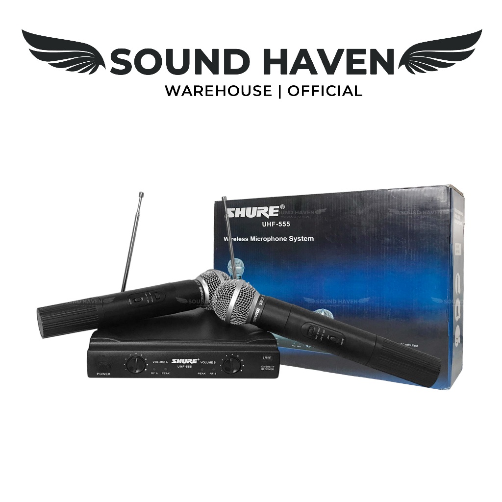 SHURE UHF555 Dual Wireless Microphone System Shopee Philippines