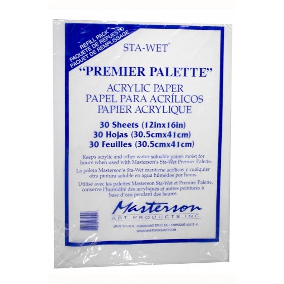 Masterson Sta-Wet Tavolozza Ermetica 21,6x17,8 Cm Con 30 Fogli Di Ricarica – Mantiene L'acrilico Fresco Per Giorni