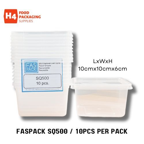 Fas Pack Square Microwavable Container SQ500/1000 | Shopee Philippines