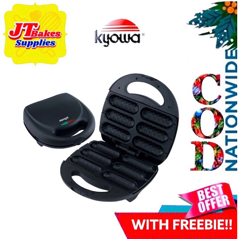 Kyowa Hotdog Waffle Maker KW2604 nonstick waffle plates with Freebie