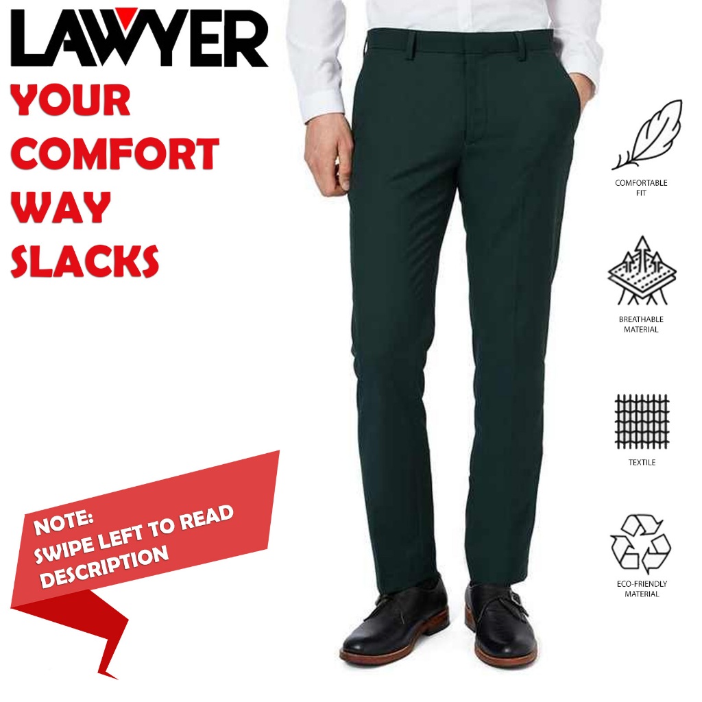 BATTLE GREEN LAWYER SLACKS 100% PREMIUM QUALITY SLACKS | Shopee Philippines