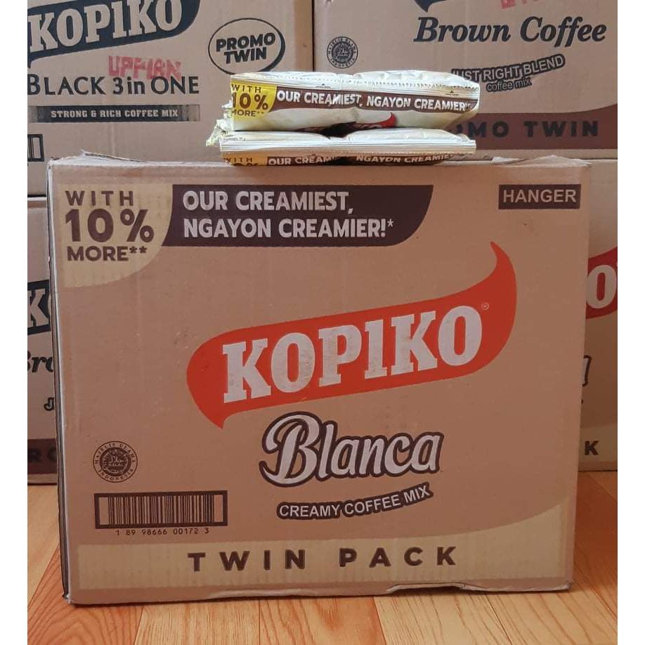 SOLD PER BOX KOPIKO BLANCA Twin Pack 3IN1 Creamy Coffee Mix 58gx120