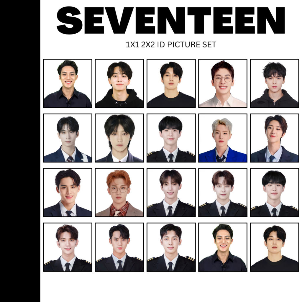 SVT Seventeen (Mingyu, Jeonghan, Wonwoo, Joshua, DK) ID Photo 1x1 2x2 ...