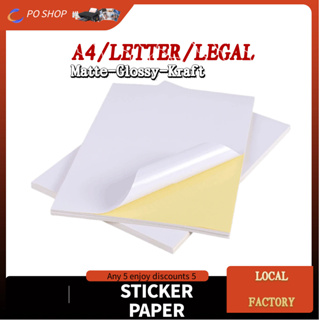 50/100 PCS A4 Sticker Paper Glossy/Matte PRINTABLE STICKER INKJET