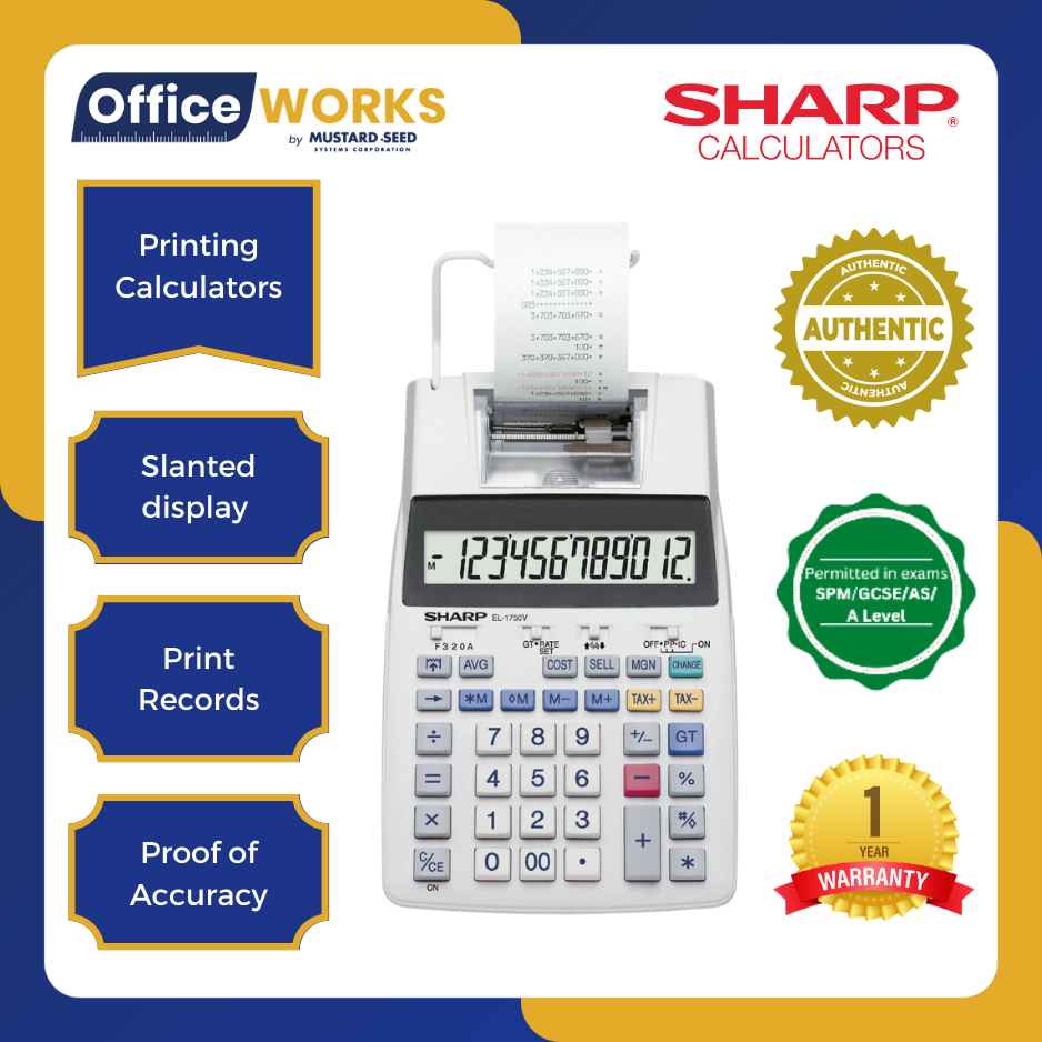 Sharp EL-2607P And Sharp El-1750v Printing Calculator | Shopee Philippines