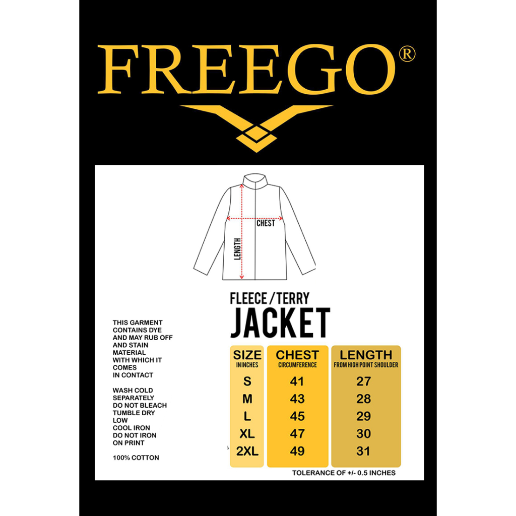 Freego Mens Terry Jacket W/O Hood GMT07-0009 | Shopee Philippines