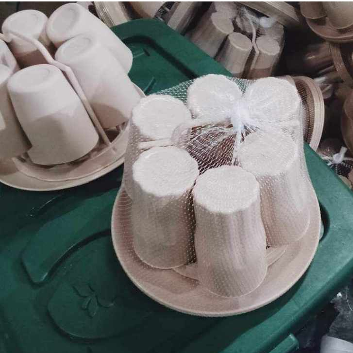 ESTETIK 6PCS SET BASO AT PLATO CUPS & PLATES | Shopee Philippines