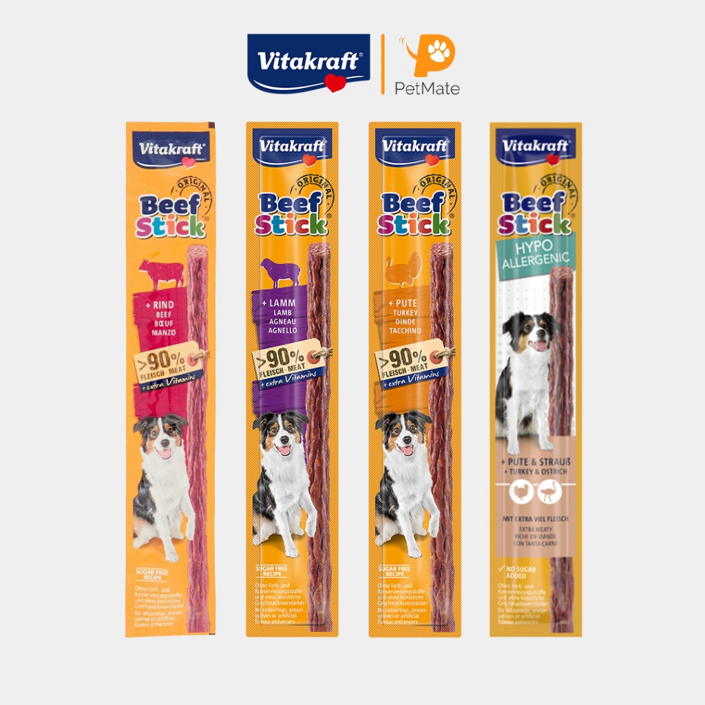 Vitakraft Beef Sticks Dog Treats with Lamb Turkey Beef Hypoallergenic 12g Collection Shopee