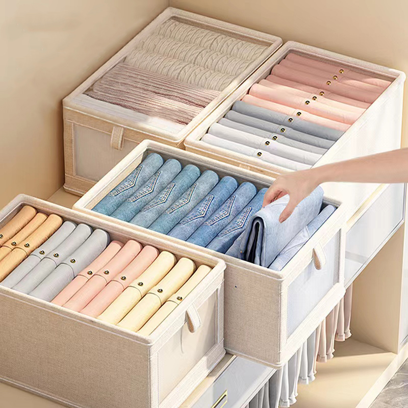 Linen Storage Bins, Storage Boxes Containers for Organizing Clothing