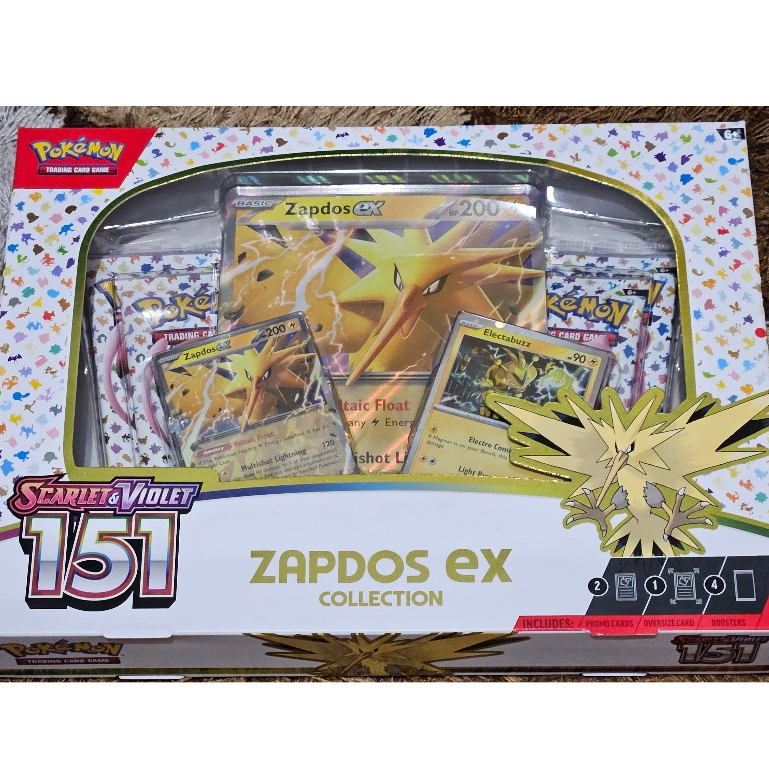 Pokemon TCG Scarlet & Violet 151 Zapdos EX Collection Box | Shopee ...