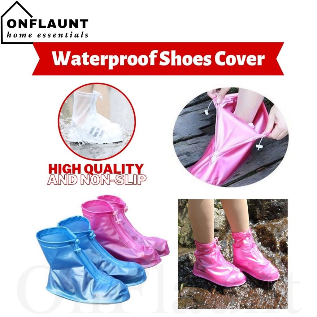OnFlaunt Waterproof Shoes Cover Reusable Rain Shoe Cover Boots Non