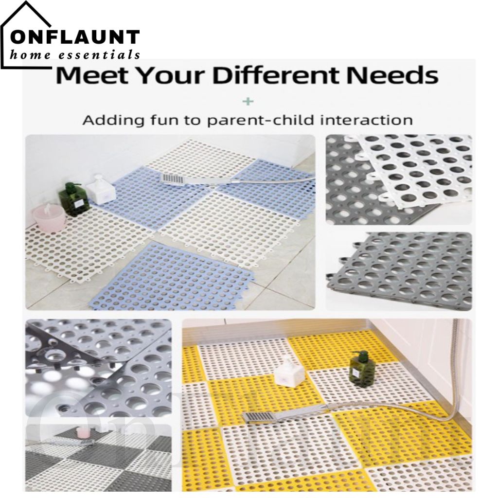 OnFlaunt Splicing Mat NonSlip Bathroom Mat 30x30cm AntiSlip Bath Mat