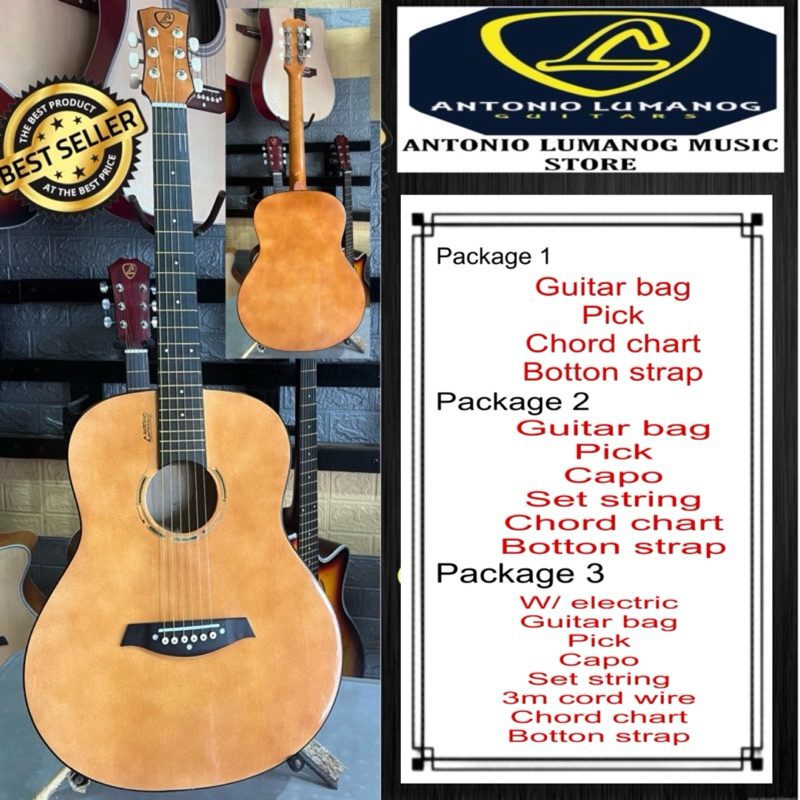 AJ39 acoustic guitar (low action) w/ freebies Shopee Philippines