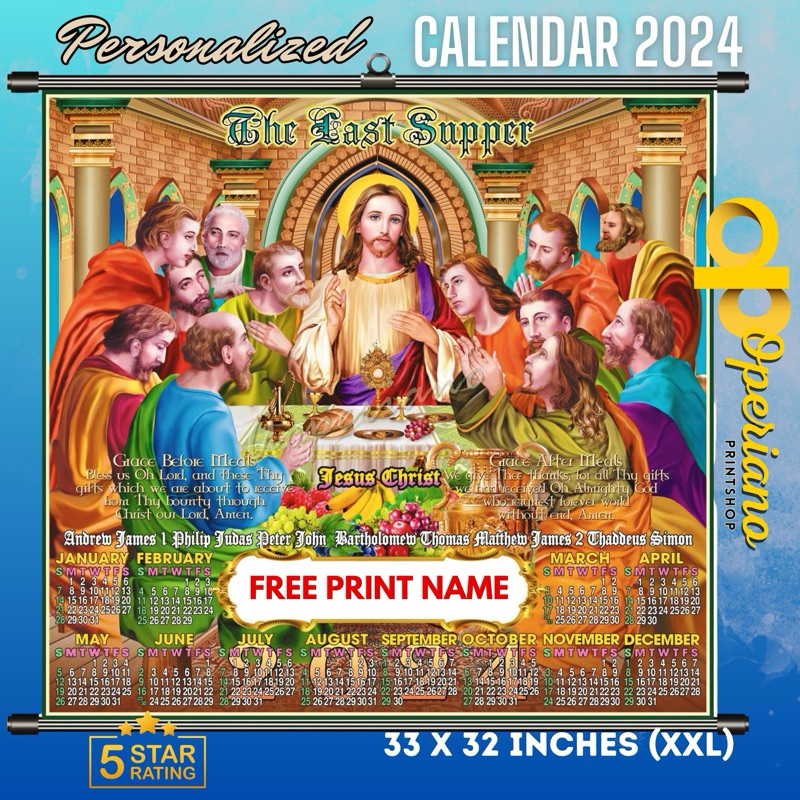 PERSONALIZED CALENDAR 2024 (XXL) Catalog 1;With Free Name Print (Send