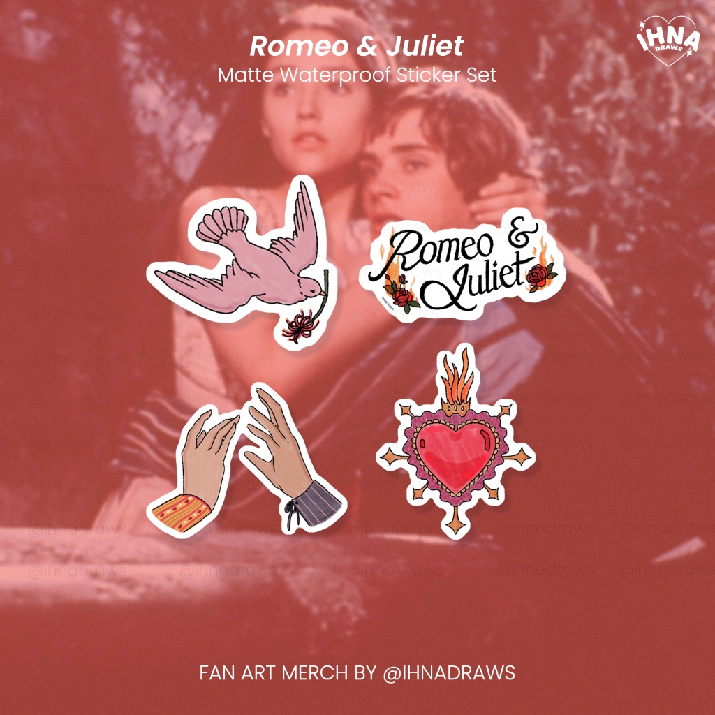 Romeo & Juliet Matte Sticker Set (Tags: aesthetic deco sticker bujo ...