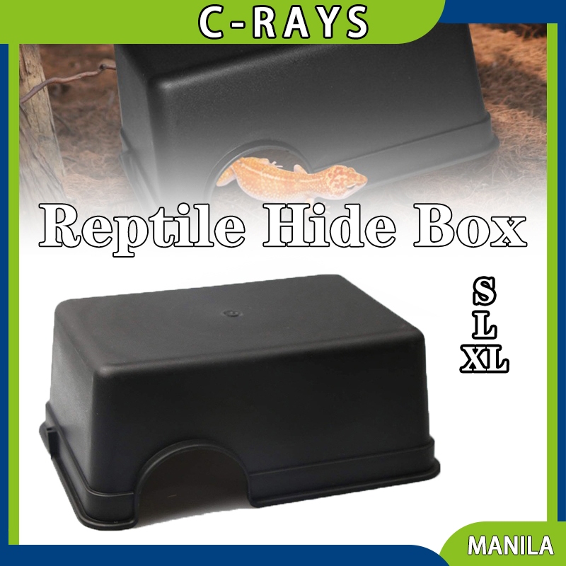 Reptile Hide Box Habitats Caves Hiding Box For Lizards Gecko Black