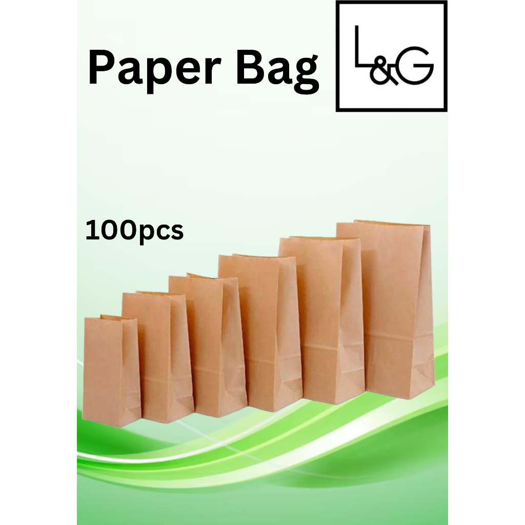 100pcs Brown Kraft Paper Bag Biodegradable Paper Sandwich Bag Bulk, Brown Paper Lunch Bags for