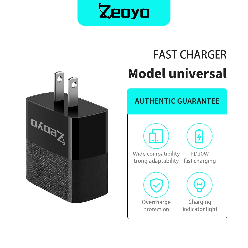 Zeoyo Pd 20w Fast Charger Usb And Type C Port Fast Charger 100v 240v Universal Shopee Philippines 8826