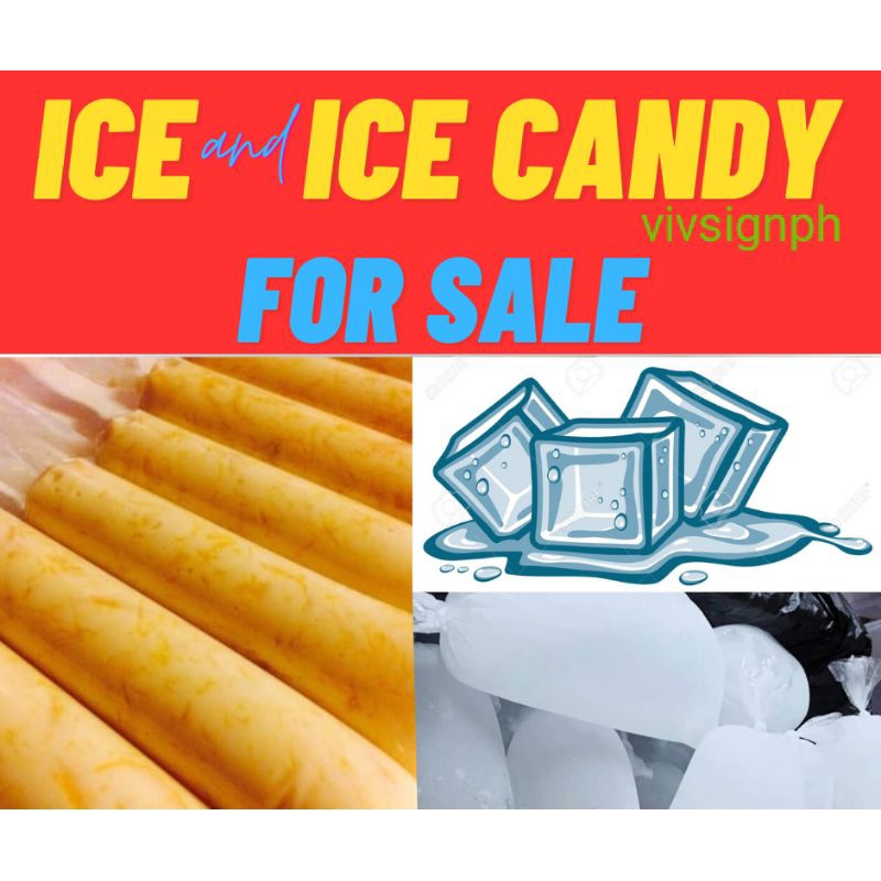 Laminated Ice & Ice Candy Signages A4 Size Makapal 250mic Matibay