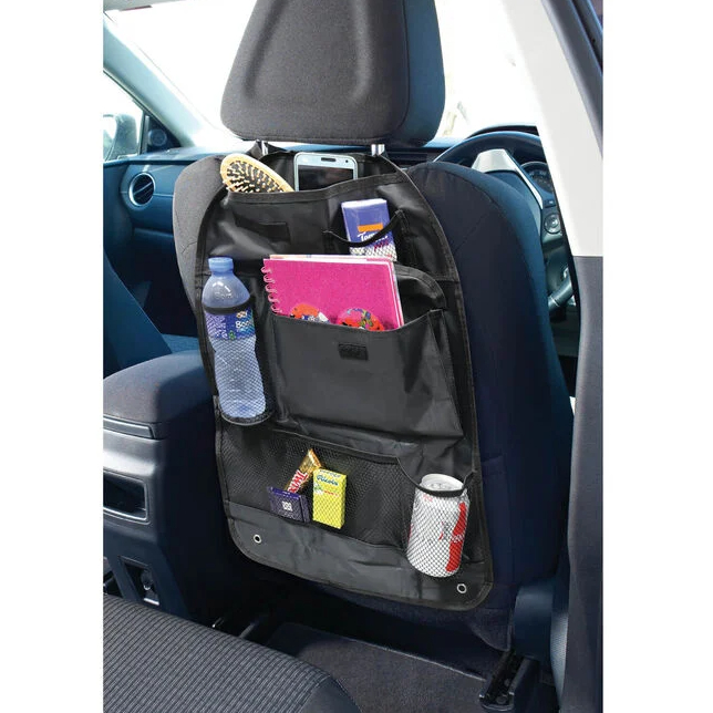 Premium Car Seat Storage Bag Living In A Bubble Seat Back Organizer – Magnetic Toiletry Bag, Cordura Fabric, Multi-Pocket Car Storage For Travel Car Organizer