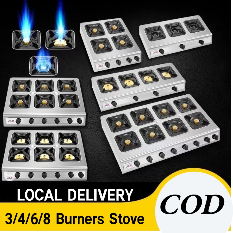 High Quality Gas Stove With 3/4/6/8 Heads Conservation Stainless For