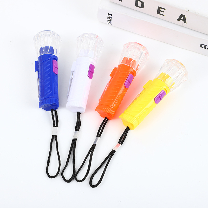 Mini Flashlights Colored Toy Flashlight with Straps for Camping Hiking
