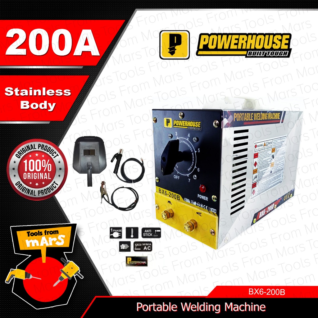Powerhouse 200A Portable Welding Machine Heavy Duty ARC Welder Machine