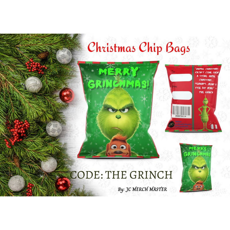 10pcs THE GRINCH CHRISTMAS CHIP BAGS | Shopee Philippines