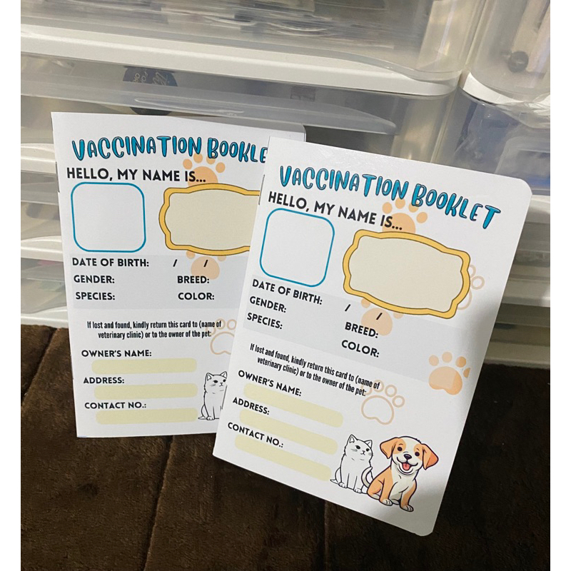 PET VACCINATION CARD | A6 | 25 PCS | Shopee Philippines