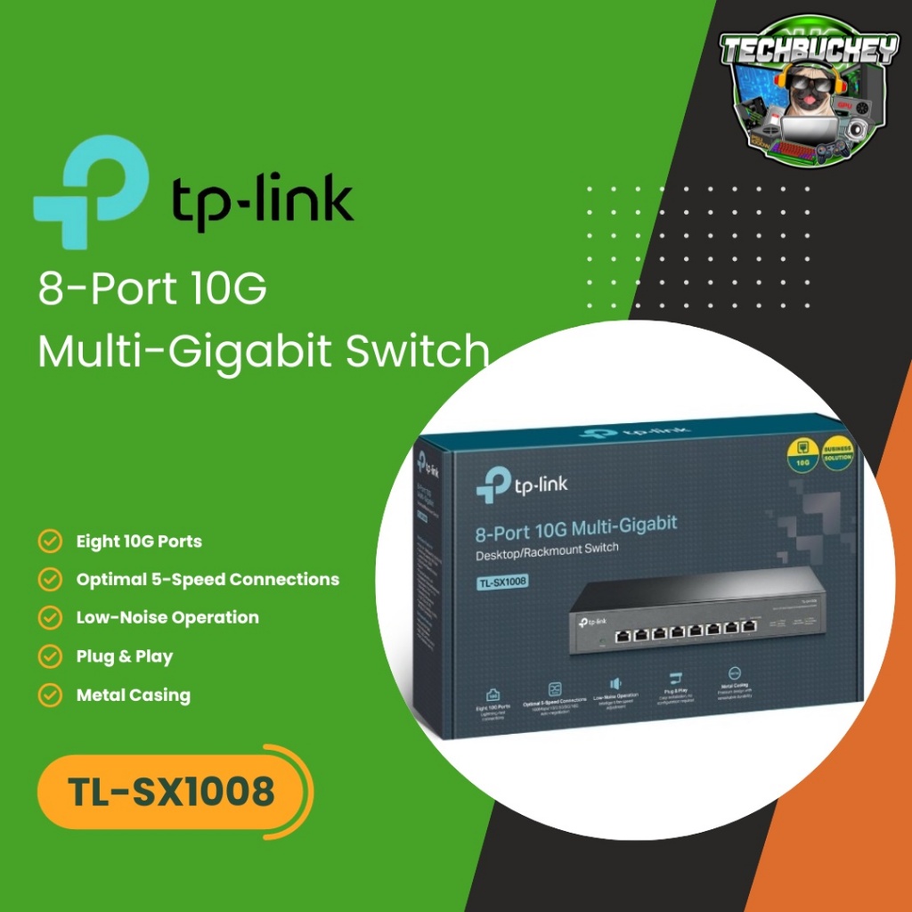TP-Link TL-SX1008 8-Port 10G Multi-Gigabit Desktop/Rackmount Switch ...