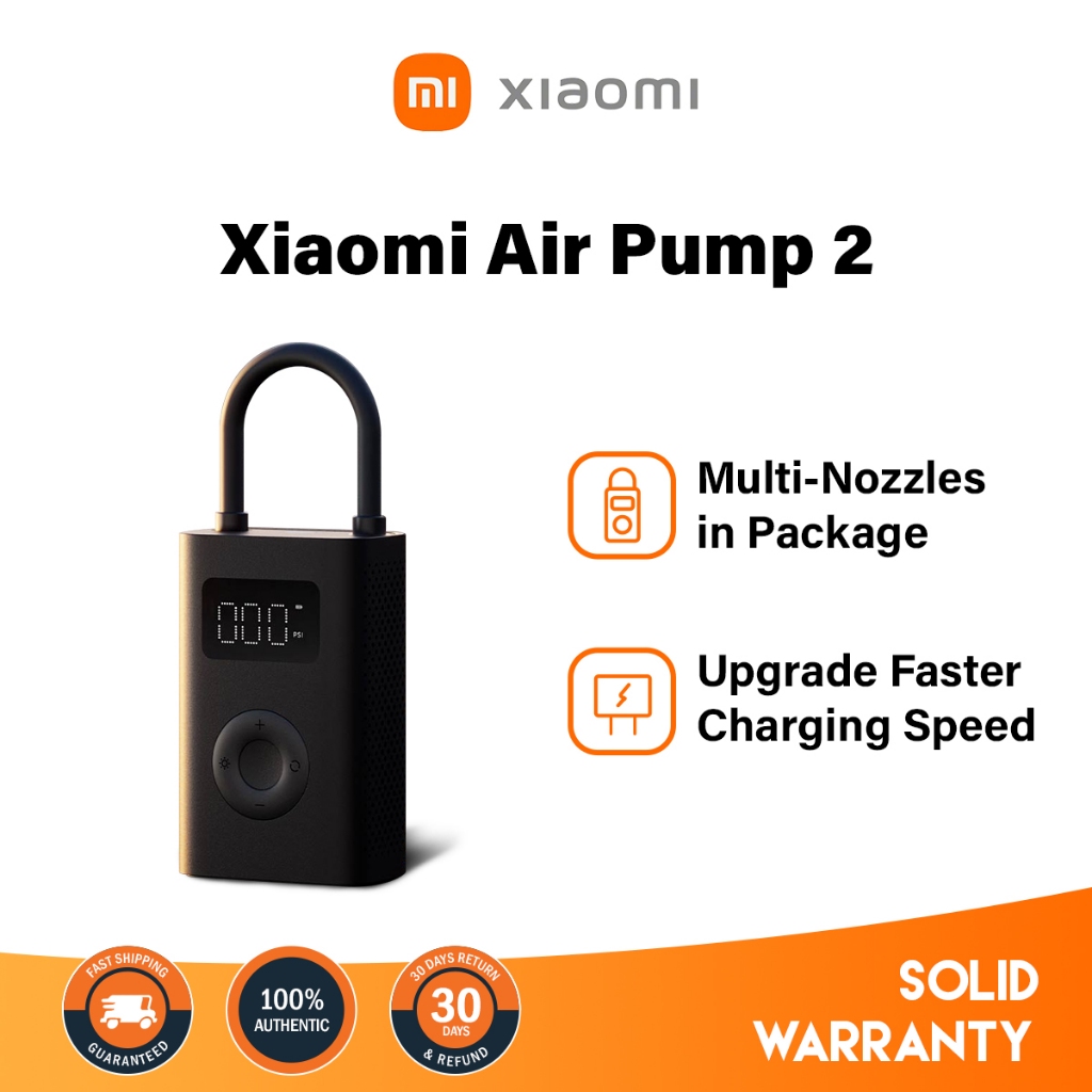 Xiaomi Air Pump 2 Portable Digital Electronic Compressor 150PSI  Rechargeable Inflator Compressor