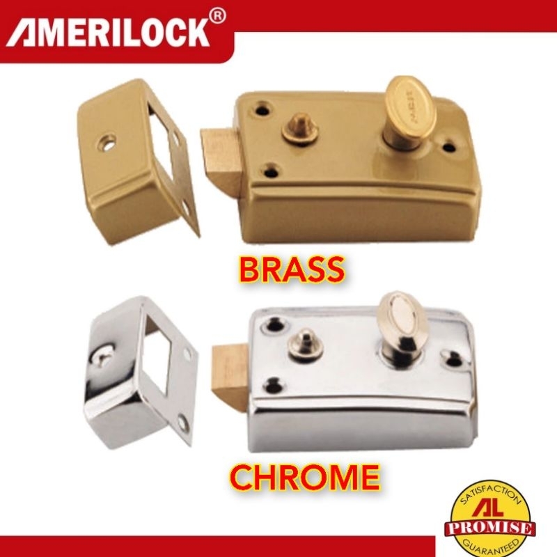 AMERILOCK STAINLESS / BRASS RIM NIGHT LATCH 558B /558A ANTI-PICKING AND ...