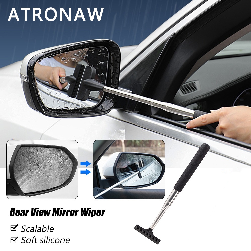 ATRONAW Car side mirror wiper retractable portable clean supplies glass
