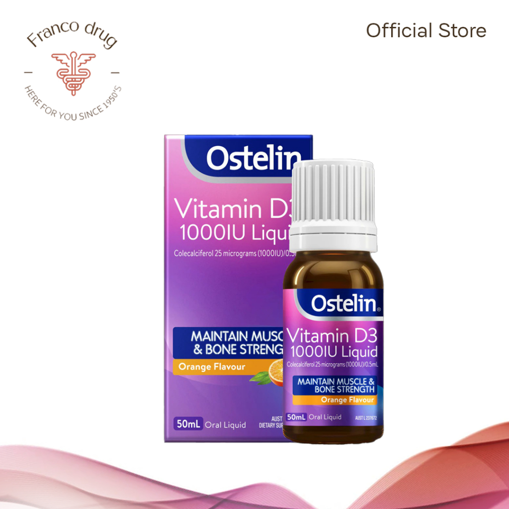 Ostelin Vitamin D3 1000IU Liquid Maintain Muscles and Bone Strength