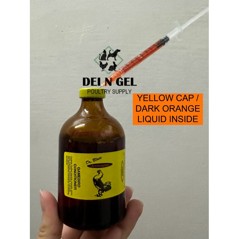 DR. BLUES AMINOPLEX YELLOW CAP WITH DARK ORANGE LIQUID INSIDE